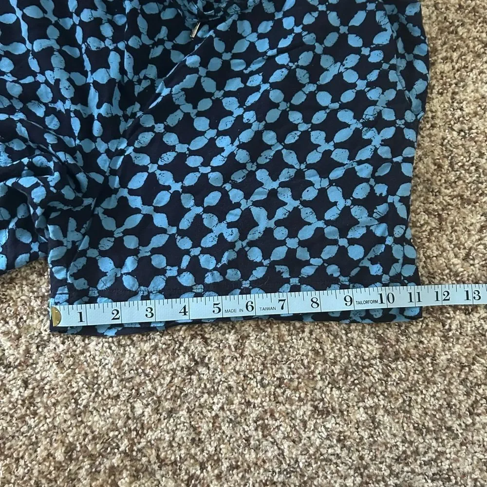 Michael Michael Kors Blue and Black Flowy Geometric Pattern Shorts